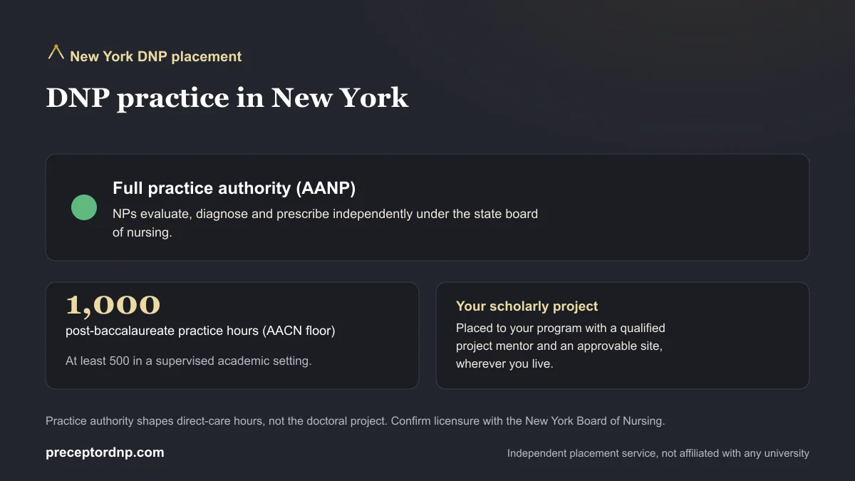 Wagner College DNP students: New York practice environment and the 1,000-hour AACN post-baccalaureate floor